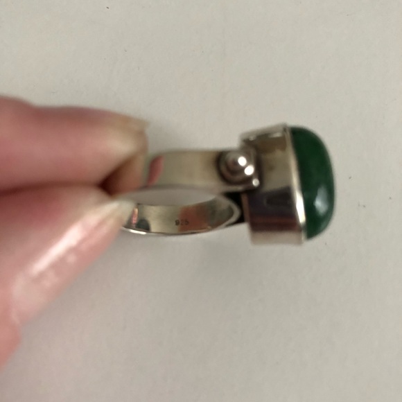 Stamped sterling silver and turquoise ring - Picture 3 of 3